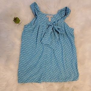 Adorable teal bow blouse from Banana Republic